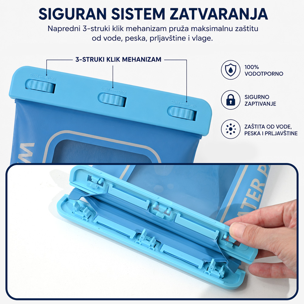 Vodootporna suva torba HW-01 2L svetlo plava
