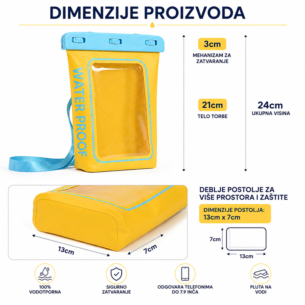 Vodootporna suva torba HW-01 2L svetlo plava