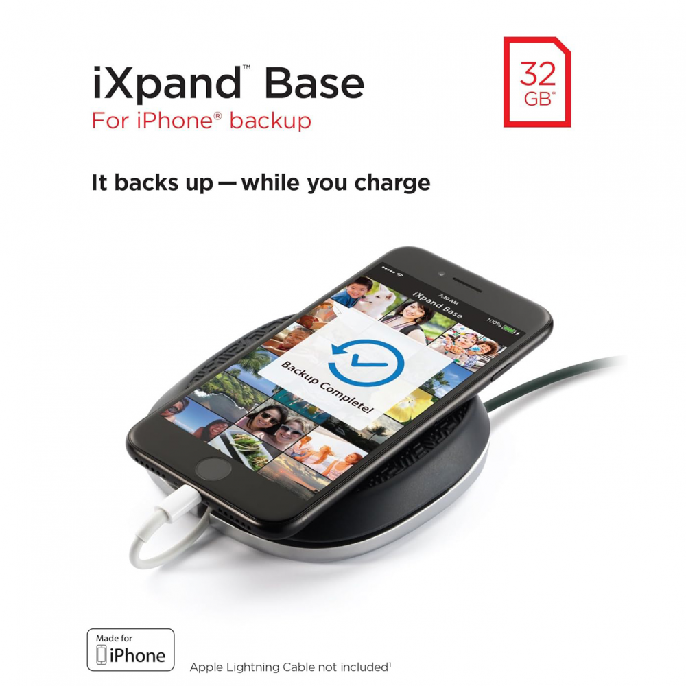 SanDisk iXpand Base punjač za iPhone sa memorijom za automatski back-up slika i videa 32GB