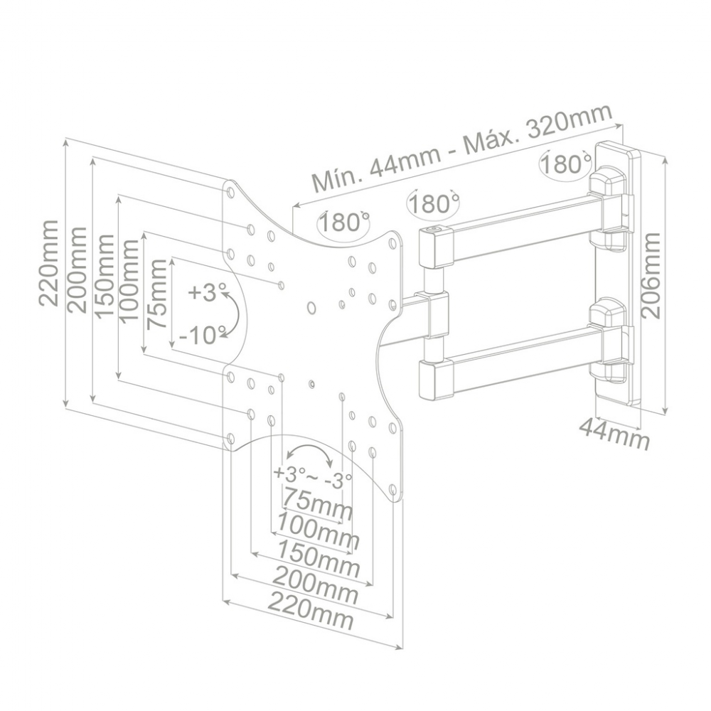 Holmios dupli zglobni TV nosac 55006 23"-42"
