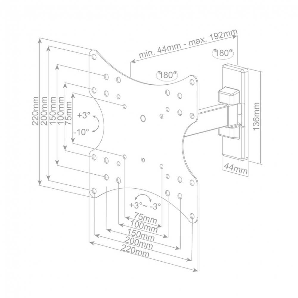 Holmios zglobni TV nosac 55005 23"-42"