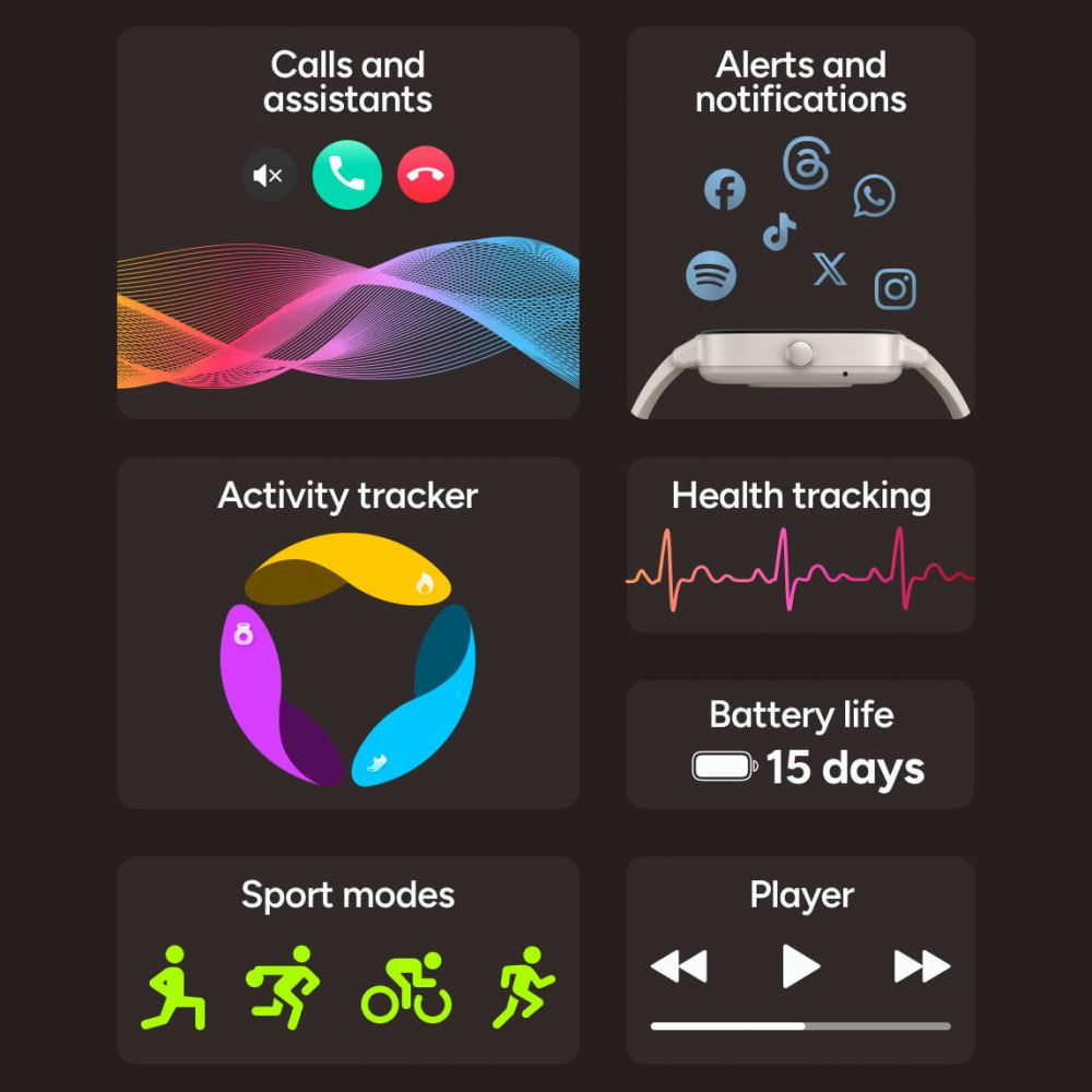 Smart watch KSIX BXSW31B Pulse, 1.83" TFT,300mAh,bez