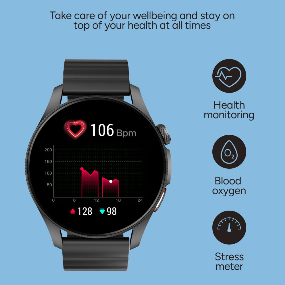 Smart watch KSIX BXSW33N Horizon, 1.43" Amoled, GPS,crni