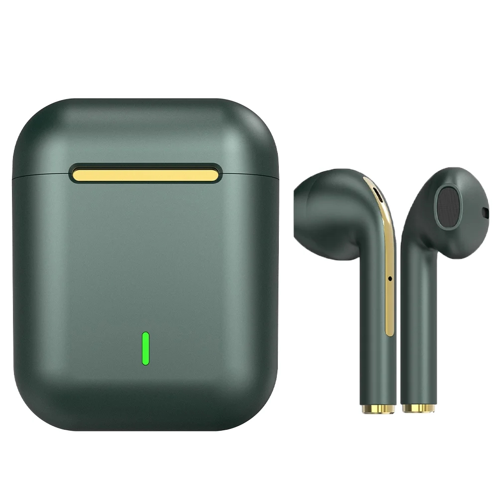 Bluetooth slusalice Airpods Earbuds J18 metalik zelene