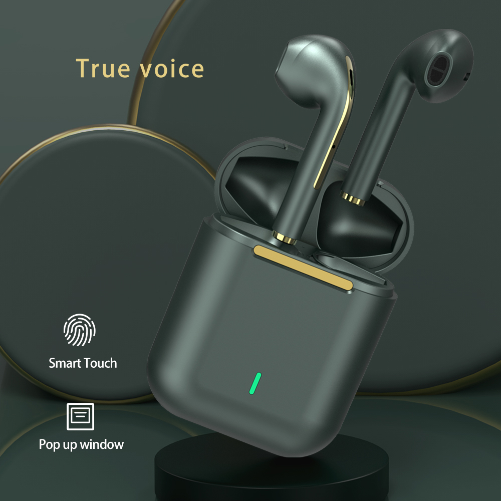 Bluetooth slusalice Airpods Earbuds J18 metalik zelene