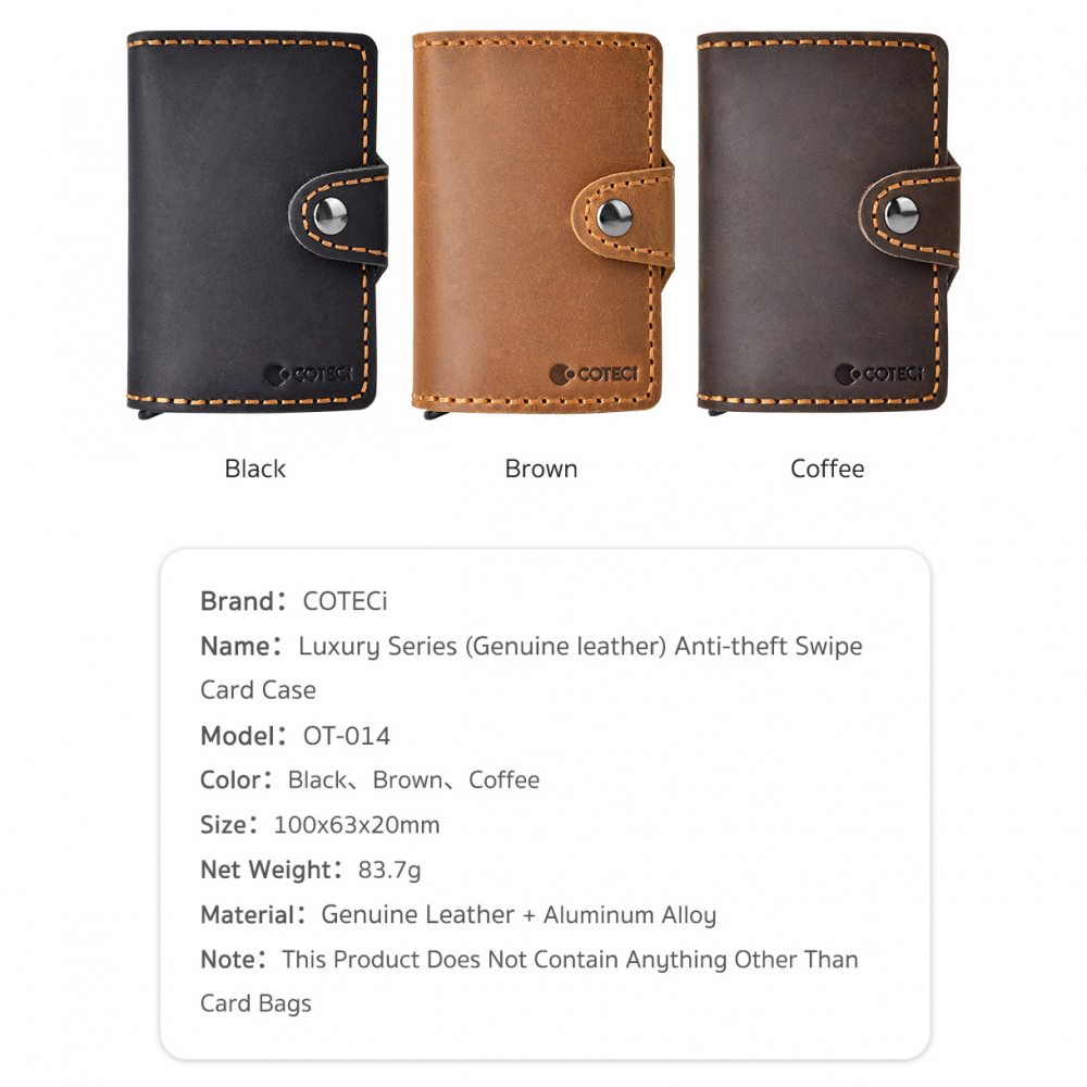 Novcanik Coteci Luxury Series + Anti-theft OT-014 svetlo braon