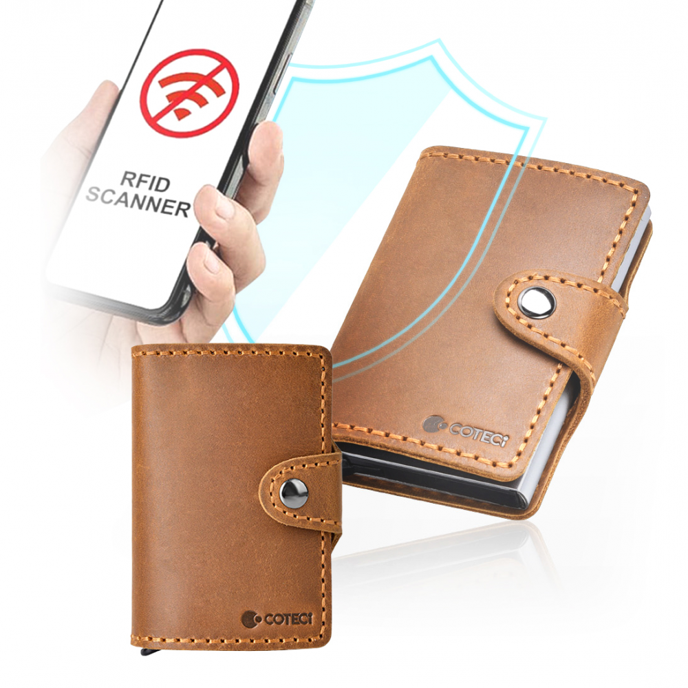 Novcanik Coteci Luxury Series + Anti-theft OT-014 svetlo braon