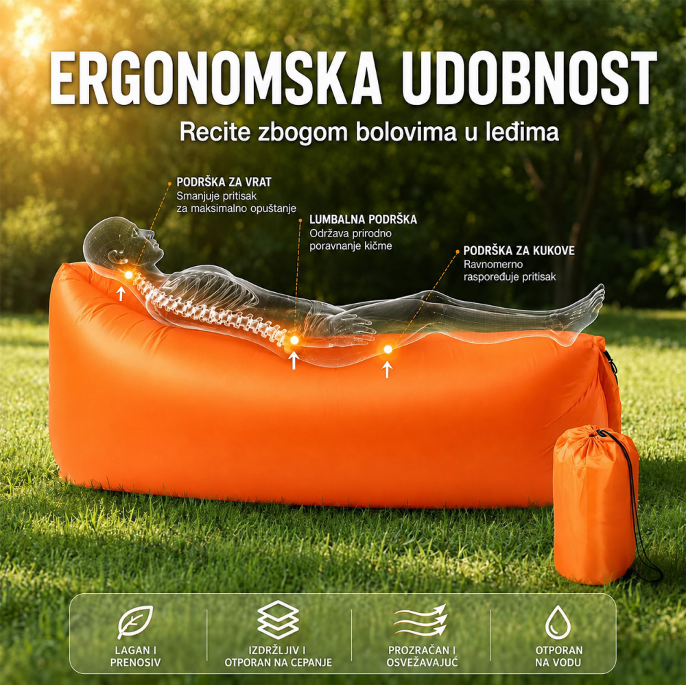 Sofa na naduvavanje  JWD crvena