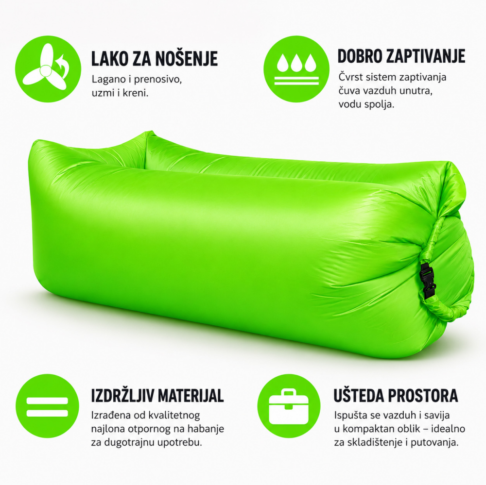 Sofa na naduvavanje  JWD zelena