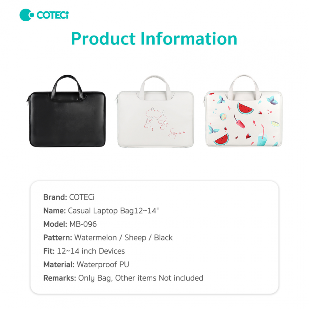 Torba za laptop Coteci MB-096 12-14 inch crna