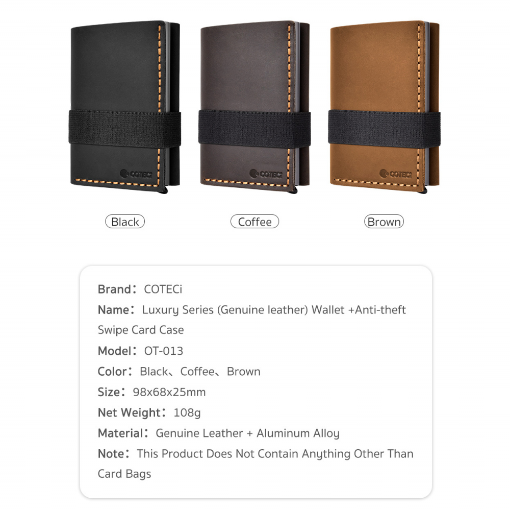 Novcanik Coteci Luxury Series + Anti-theft OT-013 braon
