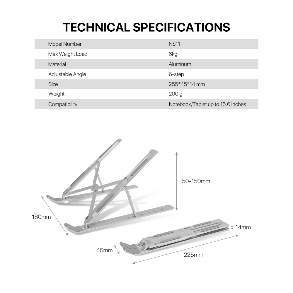 Laptop stalak Fantech NS11 srebrni