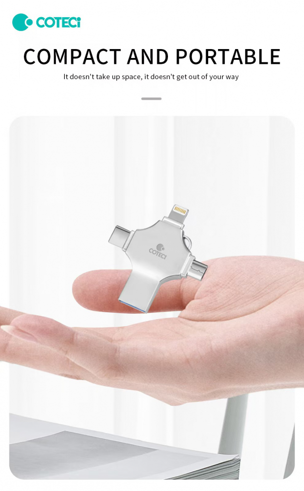 USB flash memorija Coteci CS8836 32GB USB 3.0/micro USB/Type C/lightning