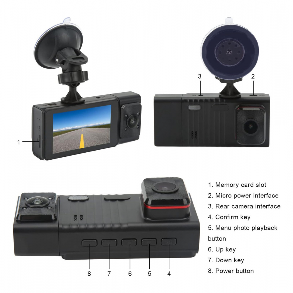 Kamera za Auto DashCam T1 JWD 1080P crna