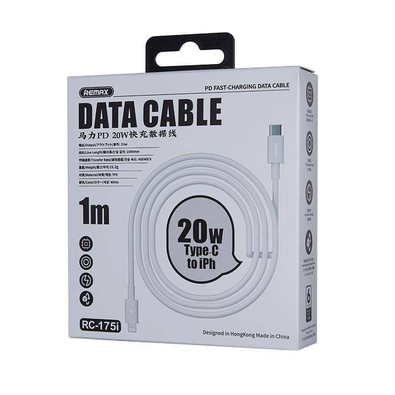 Data kabl REMAX RC-175i PD 20W iPhone Type C na iPhone lightning beli 1m