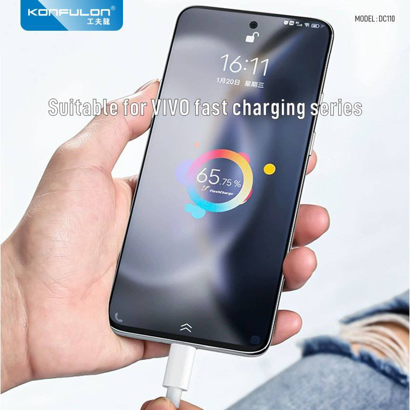 Data kabl KONFULON DC110, VIVO 120W, sa kablom USB na Type C beli 1m