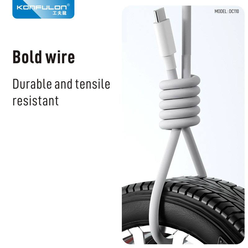 Data kabl KONFULON DC110, VIVO 120W, sa kablom USB na Type C beli 1m