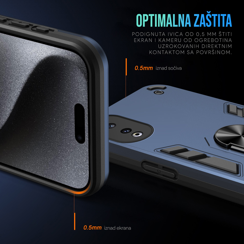 Torbica Hard Ring za Xiaomi Redmi A7 Pro EU tamno siva