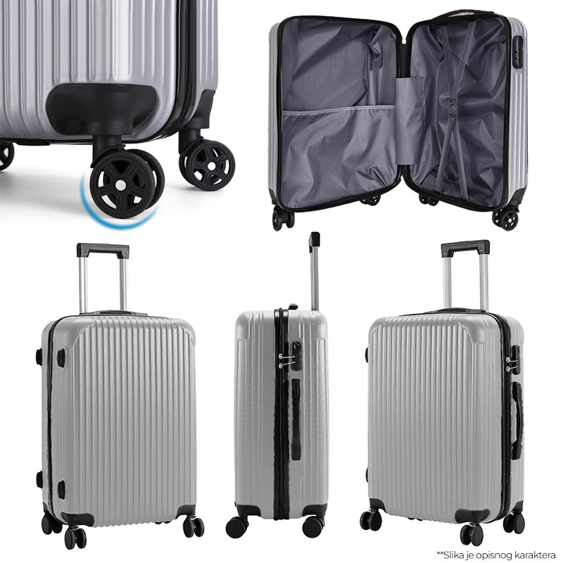 Kofer Stripe sivi EL 26"
