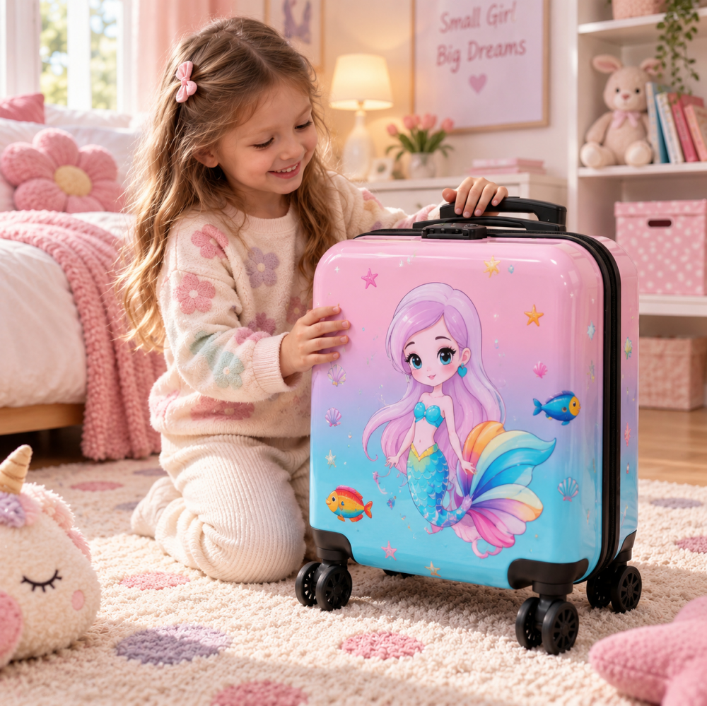 Kofer Sirena plavo roze EL 18"