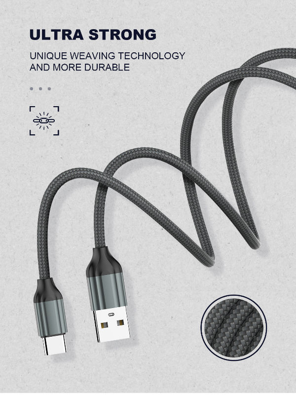Data kabl LDNIO LS432 iPhone lightning sivi 2m