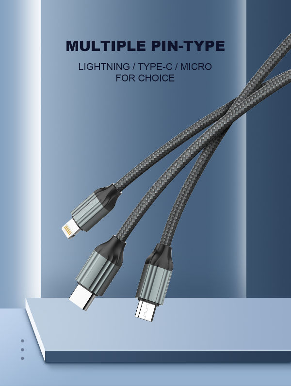 Data kabl LDNIO LS432 iPhone lightning sivi 2m