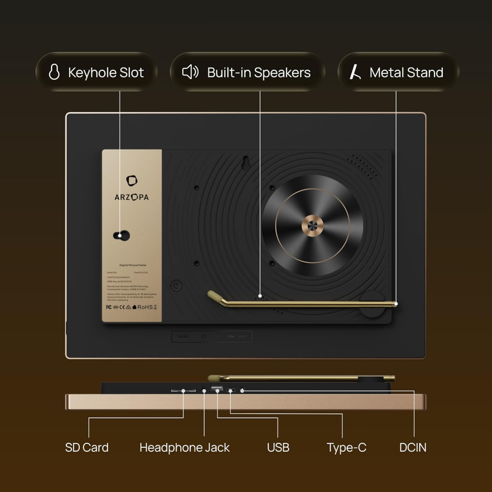 Digitalni foto ram Arzopa 14 inch Gold Metal 32GB